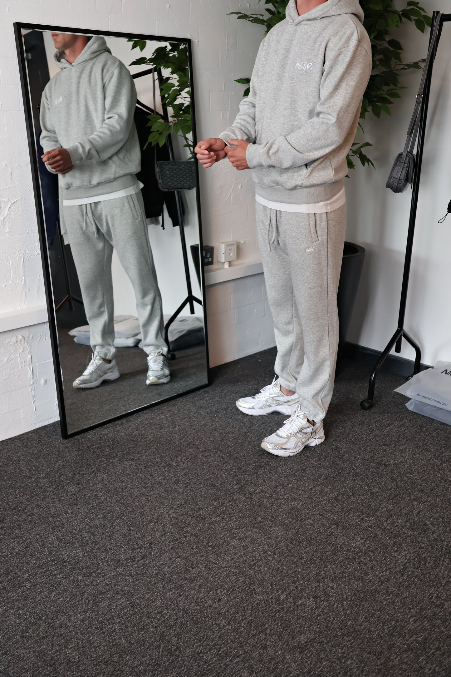 Marl grey tracksuit.